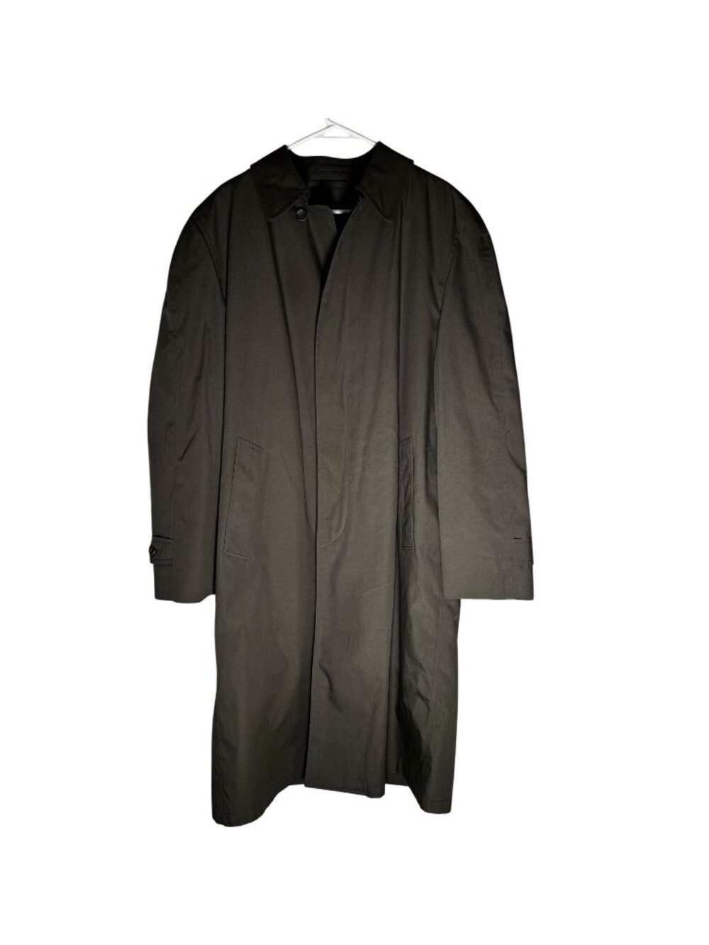 Vintage London Fog Maincoats Men's Trench Coat Gray with Lining Size 40 Long